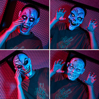 Masque d'horreur Halloween Funny Party COS Mask Full Face Scary Easter Zombie Head White Eyes Ghost Smile Yin Yang Face Clown Spider