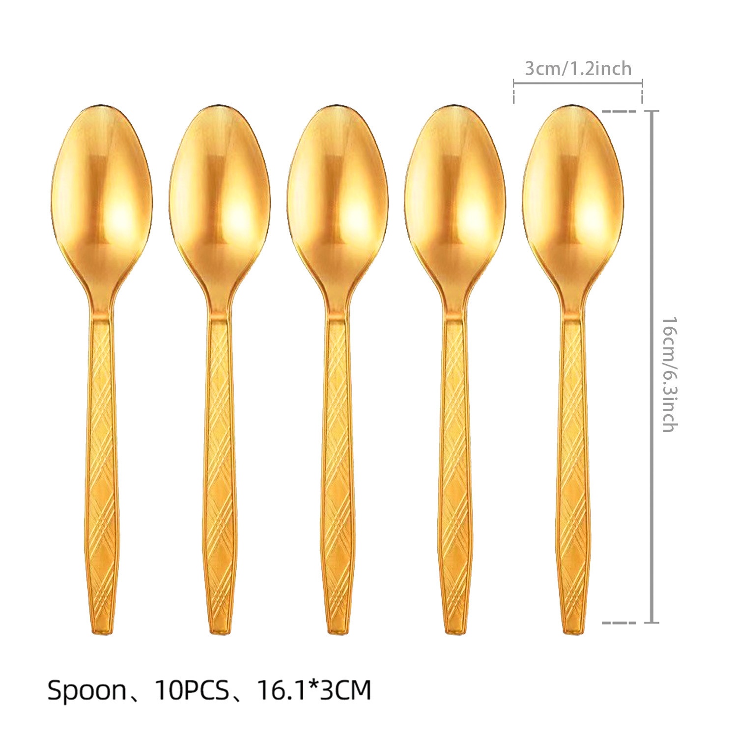 Gold- Spoon x 10 pcs