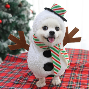 Standing Snowman <b>Transformation</b> <b>Costume</b> Dog Clothes Christmas Themed Winter Pet Outfits Funny Two Legged Garment - Product Image 4