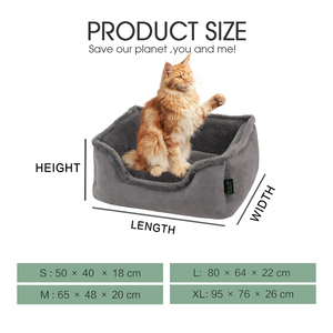 Bobbypet-camas de tela para perros y gatos, cama de lujo cálida con funda de cojín extraíble, 100% rpet, gran oferta - Product Image 3