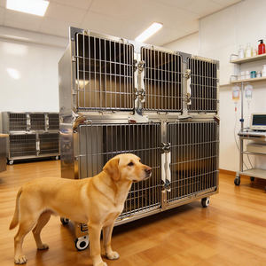 Cage d'hôpital vétérinaire en acier inoxydable, enclos médical pour animaux, cage de récupération pour animaux, équipement de clinique vétérinaire - Product Image 2
