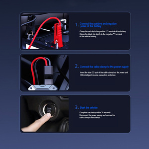 Inflador de Neumáticos de 12V, Arrancador de Emergencia Portátil de 1500A y 20000mAh con Pantalla Digital para Automóvil, Motocicleta y Bicicleta - Product Image 6