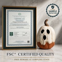 Lanterne Citrouille en Papier Mâché Écologique Décoration d'Halloween Lampe Citrouille en Pulpe Biodégradable Fournitures pour Fêtes à Domicile
