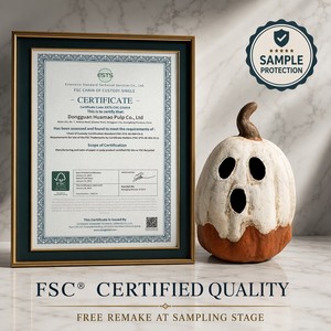 Lanterne Citrouille en Papier Mâché Écologique Décoration d'Halloween Lampe Citrouille en Pulpe Biodégradable Fournitures pour Fêtes à Domicile - Product Image 5