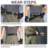 Ceinture tactique IDOGEAR de 2 pouces en nylon 500D avec boucle en métal, système de libération rapide deux-en-un avec ceinture intérieure de 2 pouces, ceinture Molle