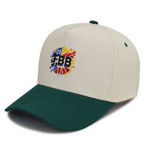 Casquette de baseball unisexe structurée à 5 panneaux en coton 100% avec logo brodé 3D bicolore personnalisé, style sportif urbain, fermeture snapback - Product Image 6
