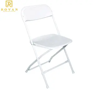 אמריקאי משומש נייד מתכת גינה כיסא מתקפל לבן מלבן פלסטיק זול מתקפל בחוץ משומש כסאות למכירה