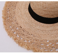 Chapeau d'été en raphia pour femme, protection solaire, bord brut, large bord, tissage ouvert, pour la plage, les vacances, les fêtes, le bord de mer