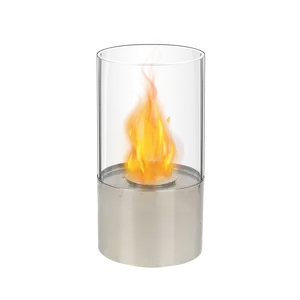 Chimenea de bioetanol para uso en interiores, minimesa de chimenea con cilindro independiente de Gel biológico y etanol de vidrio, de acero inoxidable