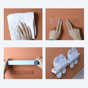 Pantofole multifunzionali in plastica ganci di nuovo tipo a parete da bagno portasciugamani ripiano di stoccaggio per soggiorno adatto - Product Image 4