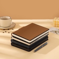 Carnet de notes A5 en cuir PU bleu marine et gris clair avec sangle élastique latérale et fermeture magnétique pour usage professionnel