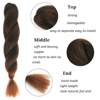Vixen 26 inci kepang Afrika 60g, rambut sintetis keriting lurus, ekstensi air panas