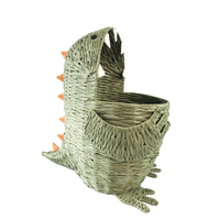 Panier de rangement en papier tissé à la main, boîte de rangement domestique, bureau, poubelle, chambre d'enfants, jouets, forme de dinosaure