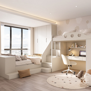 Customized durevole <span class=keywords><strong>doppio</strong></span> <span class=keywords><strong>letto</strong></span> <span class=keywords><strong>a</strong></span> castello armadio combinazione legno Tatami letti per bambini per piccoli appartamenti e camere per bambini - Product Image 6
