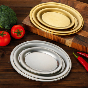 Plateau ovale <span class=keywords><strong>moderne</strong></span> en acier inoxydable Offre Spéciale, service en métal, <span class=keywords><strong>assiette</strong></span> de poisson épaissie, <span class=keywords><strong>assiette</strong></span> à Dessert fabriquée à l'origine - Product Image 4