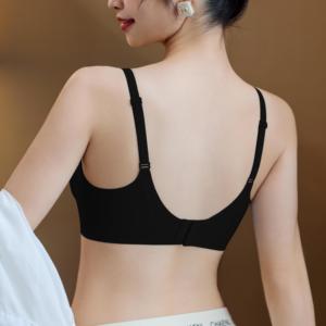 Sujetador sin aros cómodo y sin costuras, ligero, con efecto push-up, fuerte soporte antideslizante, transpirable, fino, con letras, diseño elegante y sencillo, sin acero. - Product Image 3