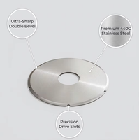 Lame de trancheuse à viande en acier inoxydable 440C de qualité supérieure, couteau de remplacement circulaire pour machine de transformation alimentaire commerciale