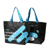 Couture à la main personnalisée avec poignées en sangle PP Sacs-cadeaux pour femmes Sac d'épicerie fourre-tout Sacs tissés à la main