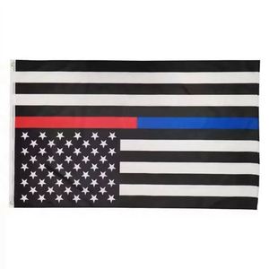 Hot Trending Products Custom Printing Design 3x5ft 90x150cm US Thin Blue Red Striped Outdoor USA American <b>Flags</b> - Product Image 2