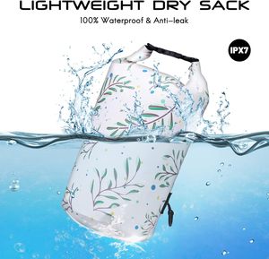 ถุงกันน้ำ5L PVC แบบลอยน้ำได้พร้อมใบปาล์มดีไซน์สำหรับพายเรือและตั้งแคมป์ในฤดูร้อน - Product Image 6