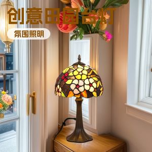 Lámparas de Mesa de Vidrio de Colores con Temática Rústica y Campestre para Decoración de Dormitorio y Bar, Lámparas de Mesa de Noche Creativas y Artísticas - Product Image 4