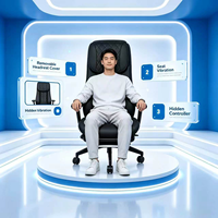 Chaise de massage ergonomique de luxe moderne pour PDG, portable, avec vibration 4D et repose-pieds, idéale pour le bureau – Nouveauté très demandée