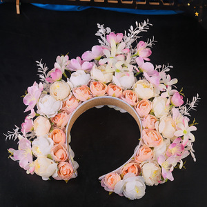 Nouvelles Coiffes Ethniques Haut de Gamme pour Femmes, Couronnes de Mariage, Couronnes de Mariée, Bandeaux <span class=keywords><strong>à</strong></span> Roses, Couronnes Artificielles - Product Image 6