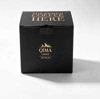 Boîte d'emballage en carton noir avec feuille d'or personnalisée, logo personnalisé sur le carton