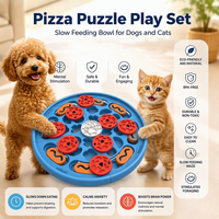 Jouet durable pour animaux de compagnie en forme de pizza, jeu de réflexion pour dissimuler des friandises, jeu d'enrichissement interactif facile à nettoyer pour animaux domestiques