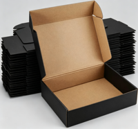 Cajas de Regalo de Cartón de Lujo con Logotipo Personalizado, Cajas de Envío Negras con Logotipo Personalizado