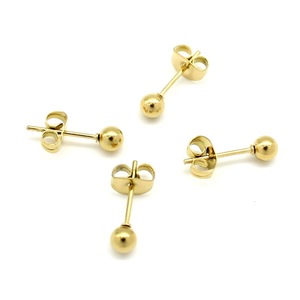 Stainless Steel Ball Stud Earrings Gold Rose Gold Black Unisex Fashion Jewelry 6mm <b>Round</b> Bead Ear <b>Posts</b> With Backing - Product Image 4