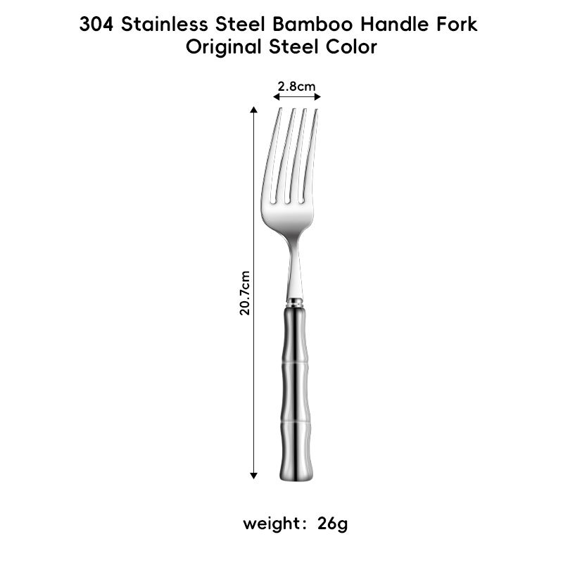 304 Ceramic Bamboo Handle Fork