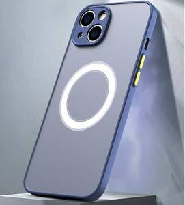 Étui de téléphone de charge sans fil magnétique mat de luxe pour téléphone <span class=keywords><strong>Samsung</strong></span> S25 S24 S23 A17 A15 couverture transparente - Product Image 1