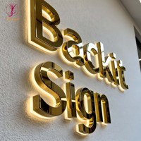 Enseigne extérieure en lettres 3D découpées au laser, miroir argenté de qualité supérieure, logo personnalisé, métal, acrylique, enseigne rétroéclairée, enseignes LED pour entreprises