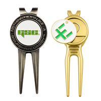 Outil de réparation de divot de golf en métal vierge avec ouvre-bouteille et marqueur de balle, personnalisable avec logo, pour vente en gros