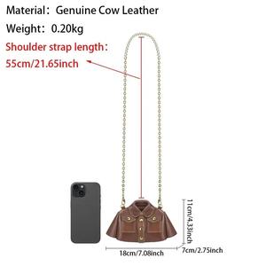 AndoBag Genuine Leather <b>Small</b> Crossbody Bag for <b>Women</b>, Fashion Simple Chain Shoulder <b>Purse</b> 3084 - Product Image 2