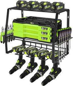 Organizador de herramientas eléctricas Estante de herramientas de alta resistencia Estante de herramientas de <span class=keywords><strong>metal</strong></span>, Soporte de taladro Montaje en pared para Taller de garaje - Product Image 1