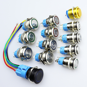 Chyf 16mm 19mm 5pin 7pin 3A <span class=keywords><strong>12V</strong></span> 24V interruptor de encendido y apagado impermeable IP65 botón pulsador de encendido interruptor de botón de Metal de enganche momentáneo - Product Image 3