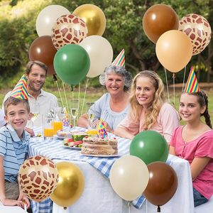 Kit de Decoración para Fiesta de Cumpleaños con Temática de Jungla, Leopardo Retro Dorado y Verde, Animales Tropicales Marrones, Guirnalda de Globos, Arco - Product Image 4