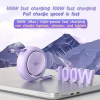 HYTO Cadeau personnalisé Logo TPE 100W Câble USB C vers USB Type C rétractable Chargeur PD3.0 Charge rapide Cordon de données pour téléphone portable