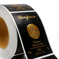 Étiquettes personnalisées pour bouteilles d'alcool, fabrication en usine, estampage à chaud, feuille d'or, étiquettes personnalisées pour bouteilles