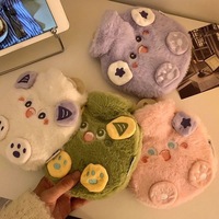 Mini Bouillotte en PVC Haute Densité Remplissage Peluche Mignon Dessin Animé Petit Sac d'Eau Chaude Portable Filles Sac Détachable Lavable
