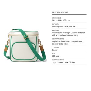 Sac isotherme à bandoulière en toile fine tissée Heritage pour pickleball, avec logo personnalisé, vente en gros, pour tennis et sports - Product Image 6