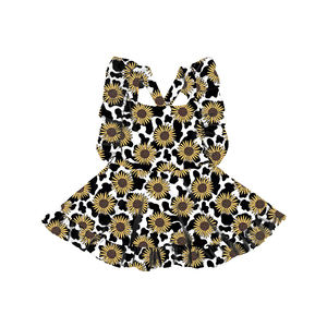 BQ-546-YXL Custom Girl Floral Print Flutter <b>Pinafore</b> Backless <b>Dress</b> Sewing <b>Pattern</b> Baby Clothing Vintage Length <b>Pinafore</b> - Product Image 4