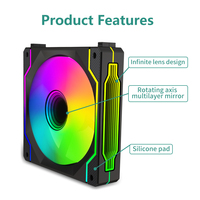 Ventilateur PC modulaire ARGB Lovingcool à synchronisation, blocs de construction à assembler, pour boîtier d'ordinateur de jeu, hauteur 25 mm, roulement fluide, sans fil, garantie 3 ans