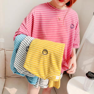 Zomer Teddy Gestreepte Katoenen T-Shirt Ouder-Kind Outfit Voor Kleine Honden En <span class=keywords><strong>Garfield</strong></span> Katten Bijpassende Huisdier Eigenaar Kleding Sweatshirt - Product Image 2