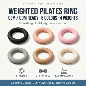 Anneau de Pilates lesté en silicone 5 8 10 15 LB avec noyau en fer pour entraînement de force yoga, haltère anneau de puissance avec logo personnalisé - Product Image 1
