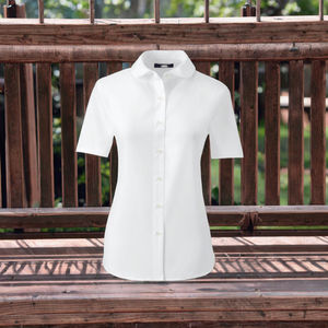 Personnalisé haute primaire <span class=keywords><strong>maternelle</strong></span> filles uniformes scolaires moderne blanc <span class=keywords><strong>Blouse</strong></span> col claudine manches courtes Design élégant <span class=keywords><strong>pour</strong></span> - Product Image 2