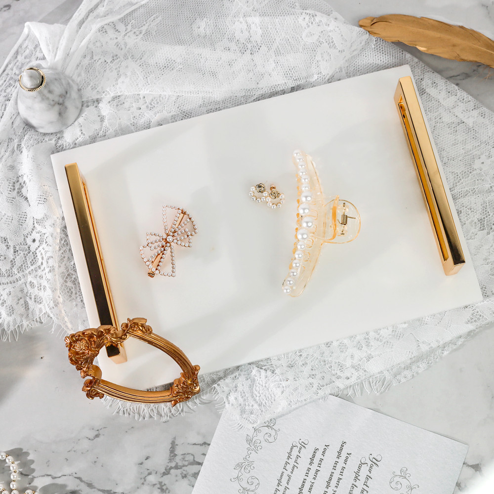 Wholesale Custom Rectangle Marble Jewelry Food Display Storage Tray