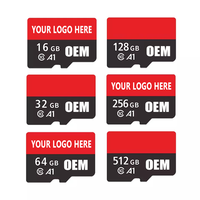 Carte Mini SD Hybour Originale Neuve avec Logo Personnalisé, Plastique, 1 Go-256 Go, Multi-usages, Noire, Classe 4, Modèle TF001 pour Téléphones et Tablettes